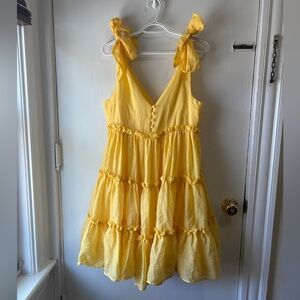 YELLOW SIZE MEDIUM DRESS | BOW TIE SHOULDERS | VICI